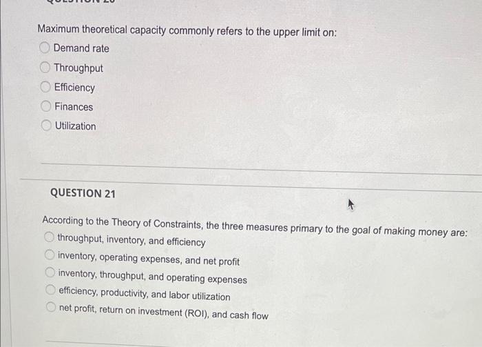 Maximum theoretical capacity commonly refers to