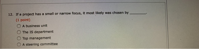 12. If a project has a small or narrow focus, it