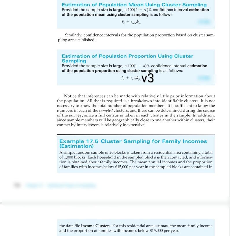Estimation of Population Mean Using Cluster