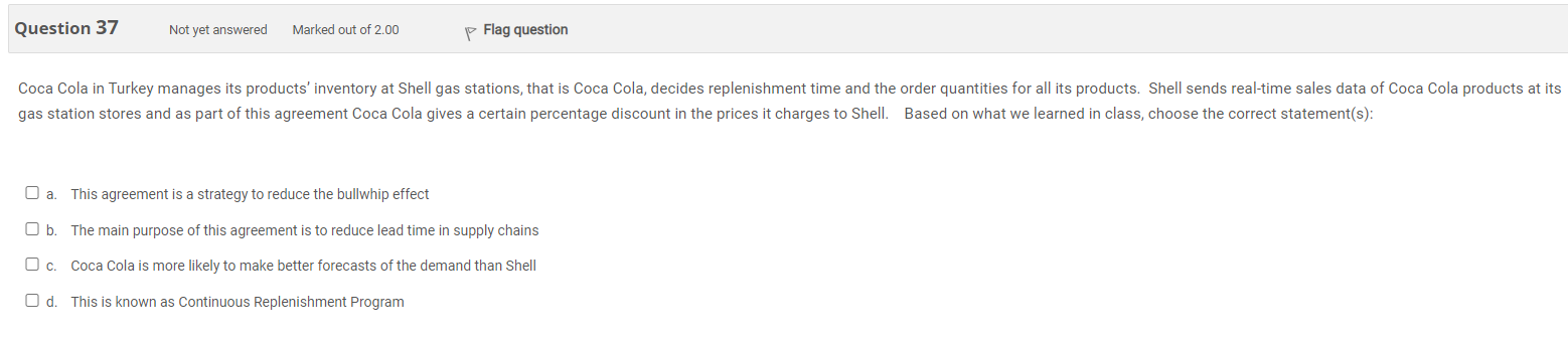 Question 37 Not yet answered Marked out of 2.00 p