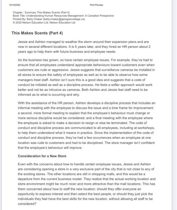 Chapter : Summary This Makes Scents (Part 4) Book