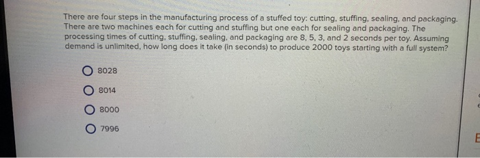 There are four steps in the manufacturing process