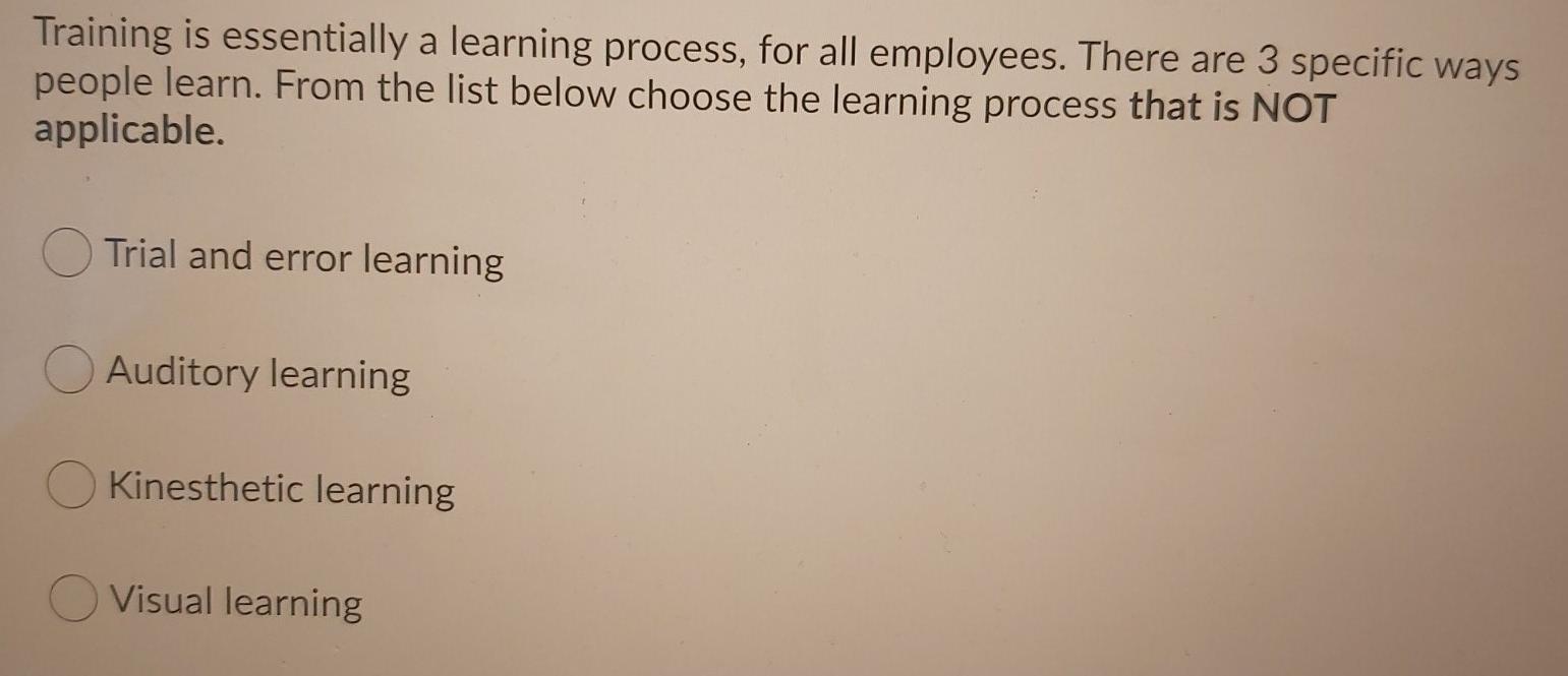 16 Training is essentially a learning process,