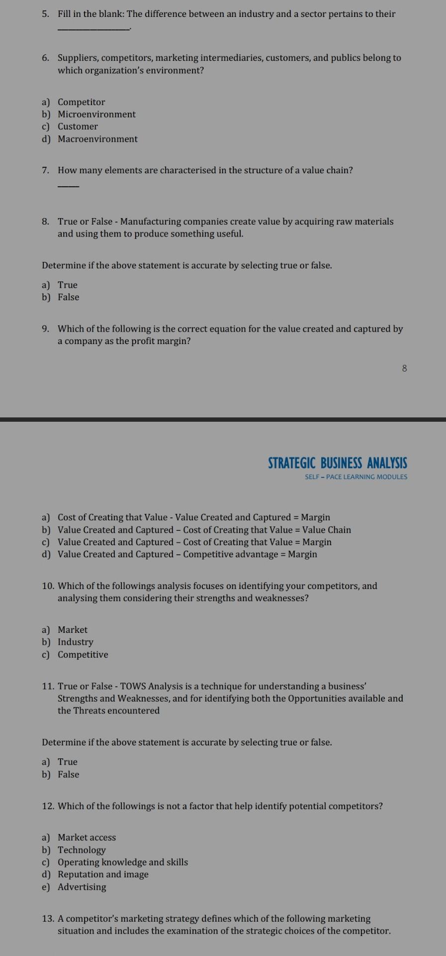 5. Fill in the blank: The difference between an