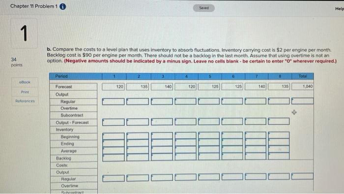 Chapter 11 Problem 1 6 Seved Help 1 b. Compare