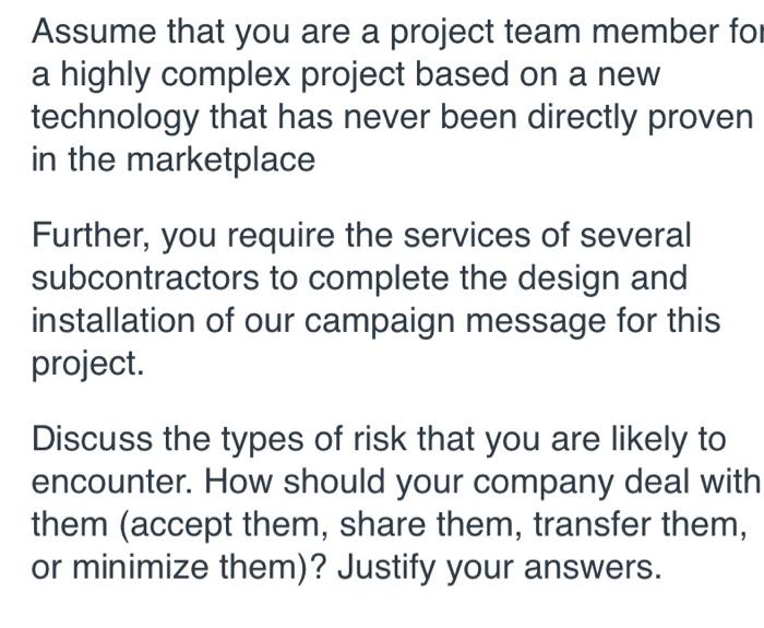 Developing Risk Mitigation Strategies. Assume