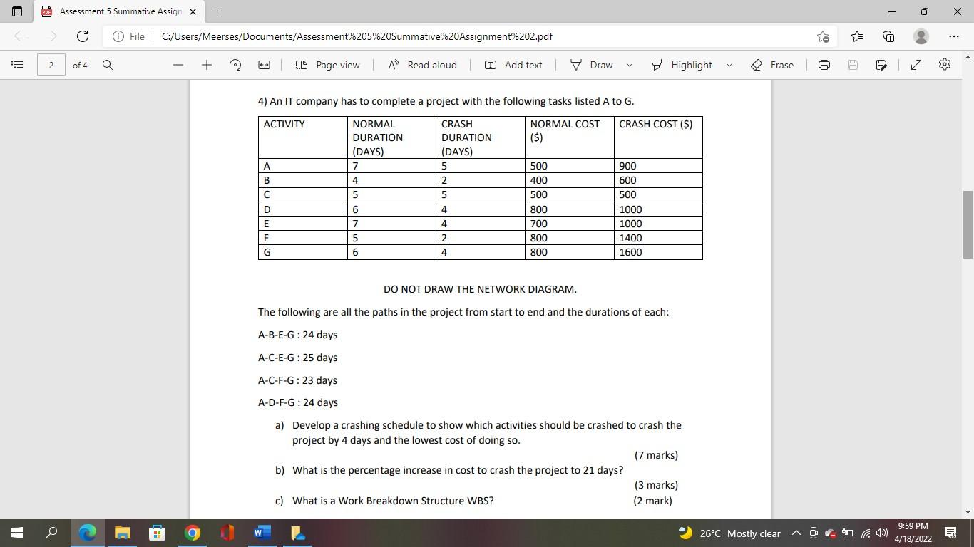 PDF Assessment 5 Summative Assign x + X 1 o File