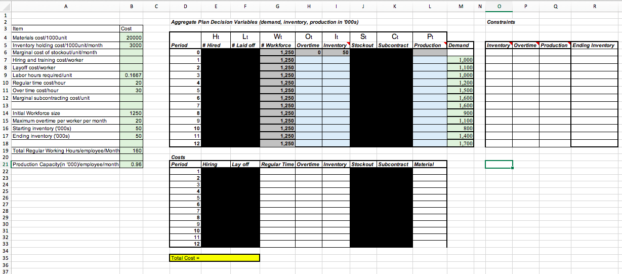 A B D D E F G H 1 j L M N 0 O R Aggregate Plan