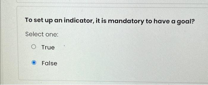 To set up an indicator, it is mandatory to have a