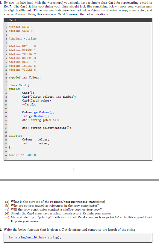 1. By now, in labs (and with the workshops) you