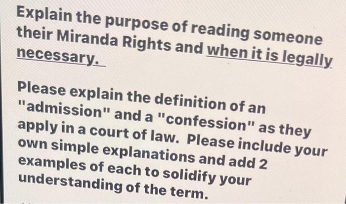Explain the purpose of reading someone their