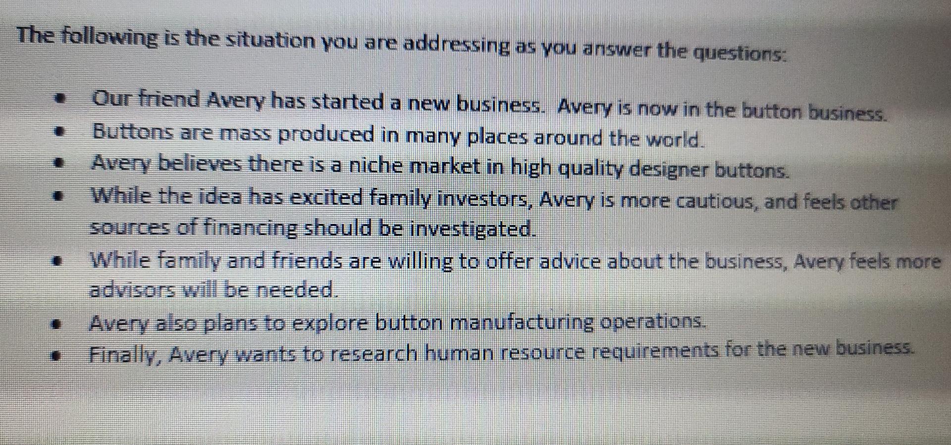 plz ans it fast The following is the situation