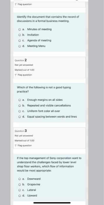 Flag question Identify the document that contains