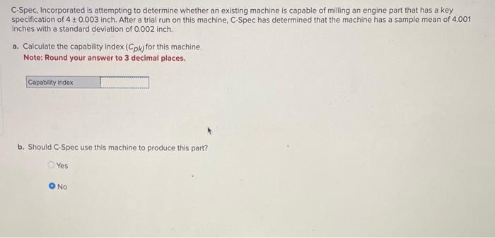 C-Spec, Incorporated is attempting to determine