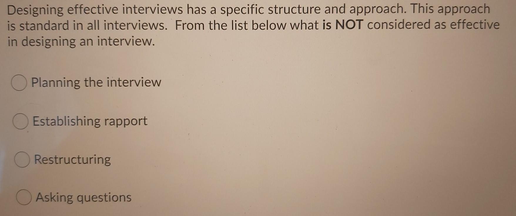5 Designing effective interviews has a specific