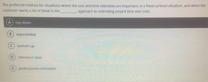 The preferred method for situations where the