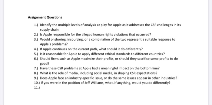 Case 5: Apple And Its Suppliers: Corporate Social