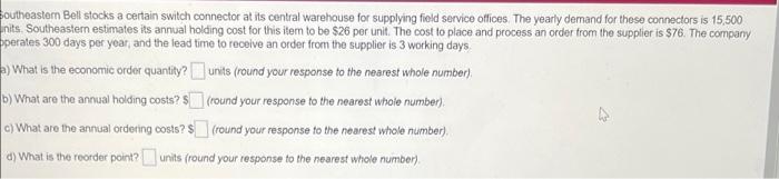 Southeastern Bell stocks a certain switch