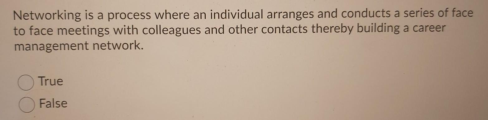 11 Networking is a process where an individual