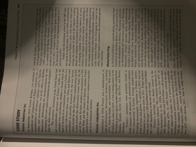 Chapter 15 Dec 459 CASE STUDY Polaris Industries