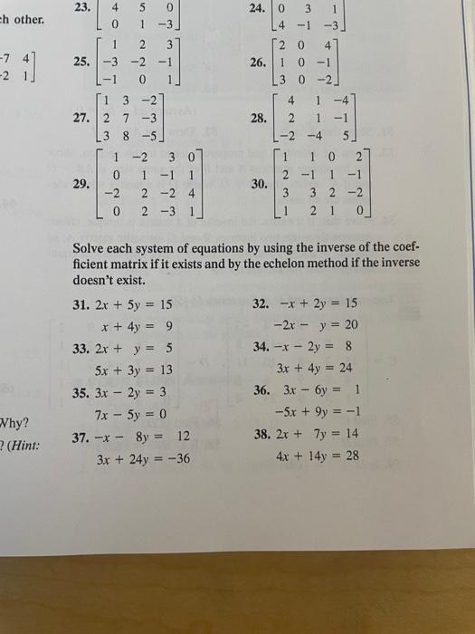 hi I'd like some help solving 31,33,35, and 37 1