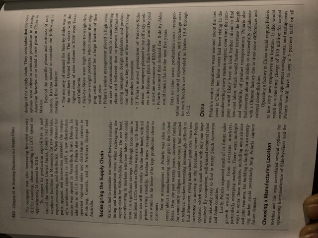 Chapter 15 Dec 459 CASE STUDY Polaris Industries