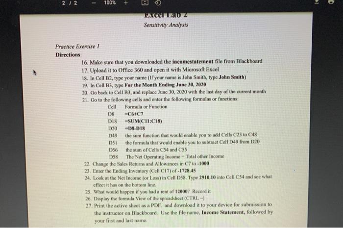 2 / 2 100% + Excerca Sensitivity Analysis