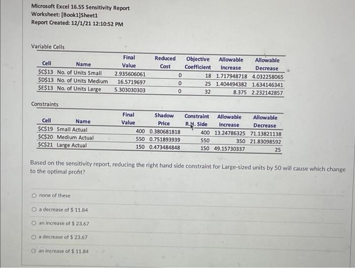 Result: Solver found a solution. All constraints