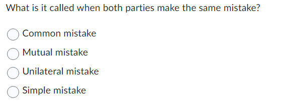 What is it called when both parties make the same