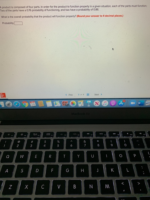 A product is composed of four parts. In order for