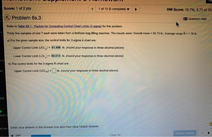 Score: 1 of 2 pts 1 of 12 (5 complete) HW Score: