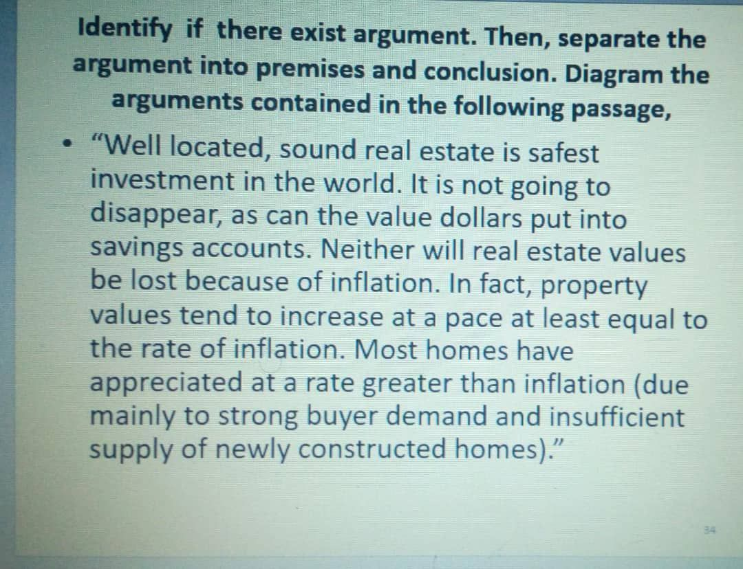 Identify if there exist argument. Then, separate