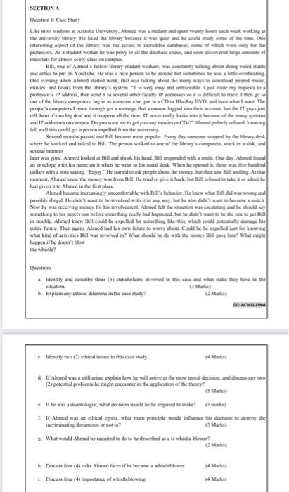 SECTION A Question 1: Case Study Like most