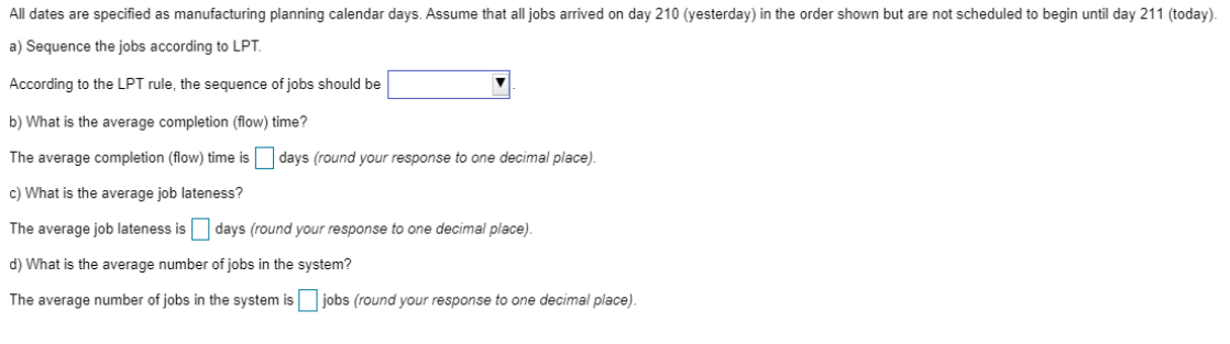 The following jobs are waiting to be processed at