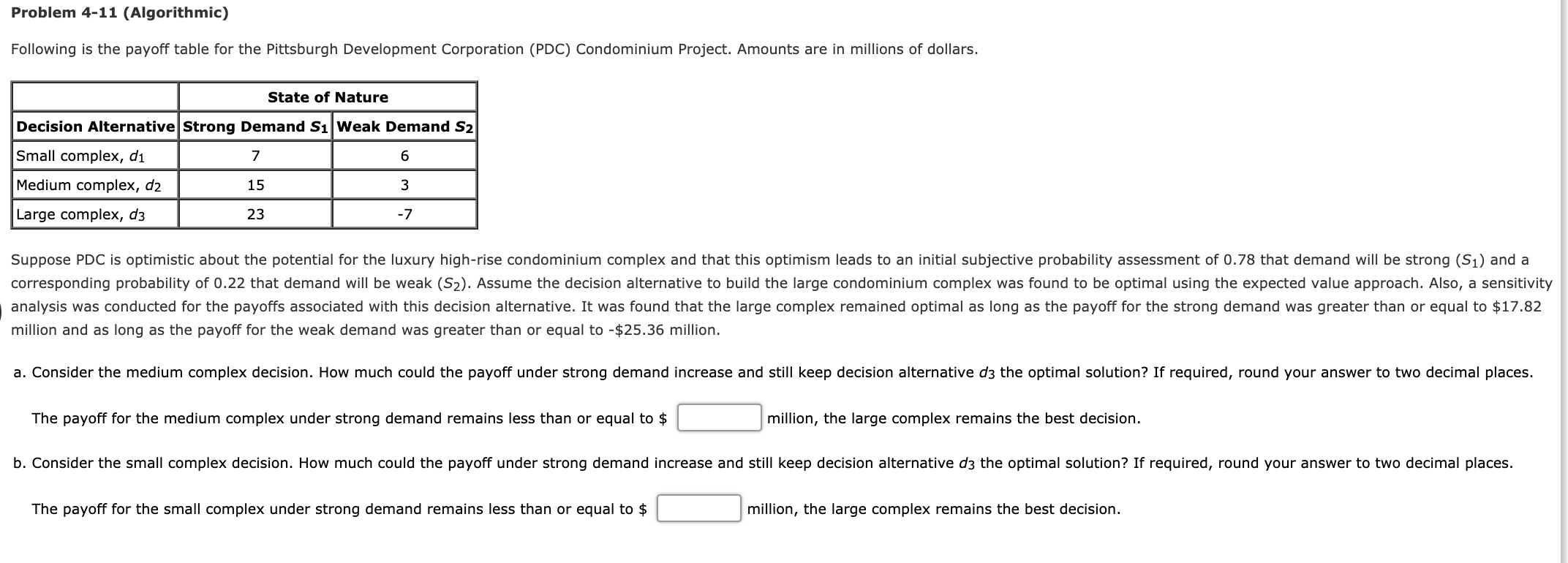 Problem 4-11 (Algorithmic) Following is the