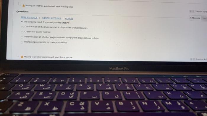 Moving to another question will save this