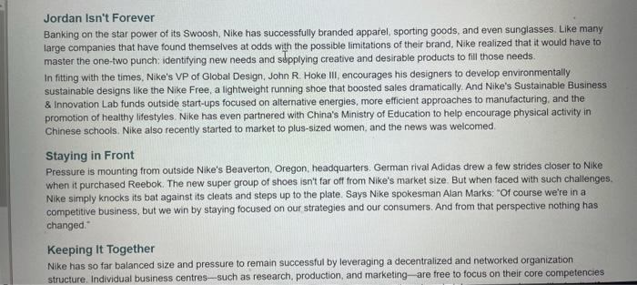 Case 11.1 Nike | Spreading out to Win the Race