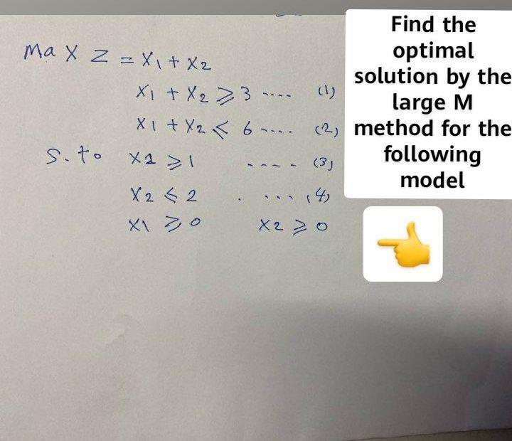 i need the answer quickly Find the max 2 = X1 +