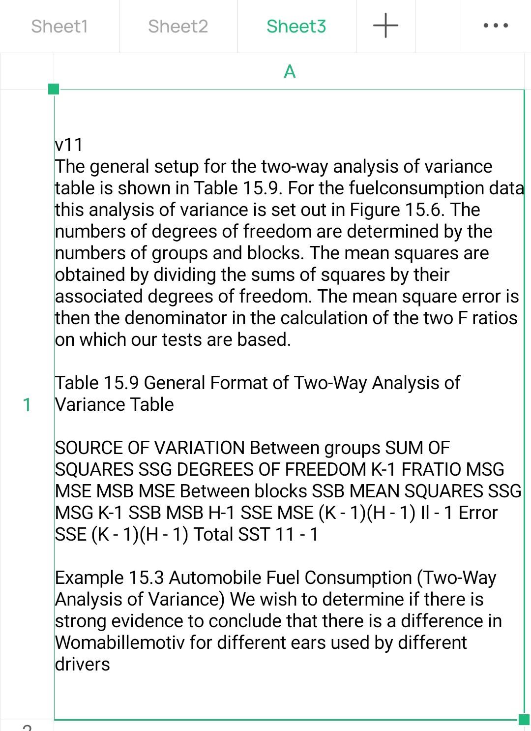 . Sheet1 Sheet2 Sheet3 + A v11 The general setup