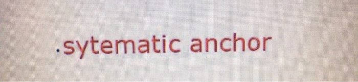 .sytematic anchor