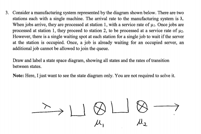 3. Consider a manufacturing system represented by