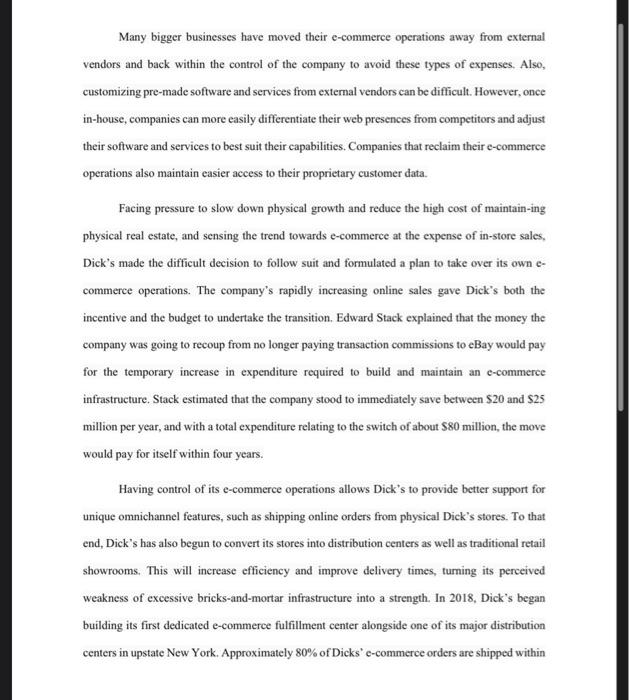 Case Study-Dick's Sporting Goods: Taking Control