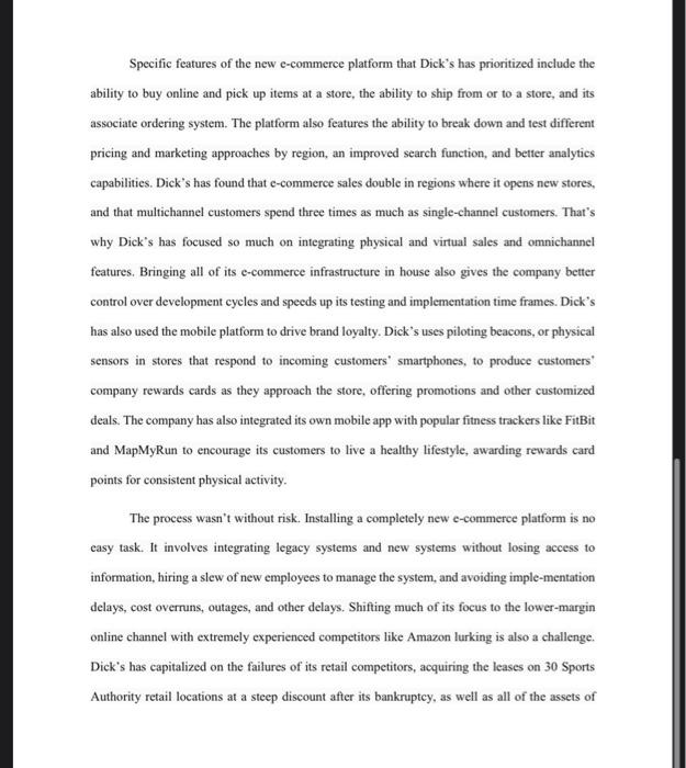 Case Study-Dick's Sporting Goods: Taking Control