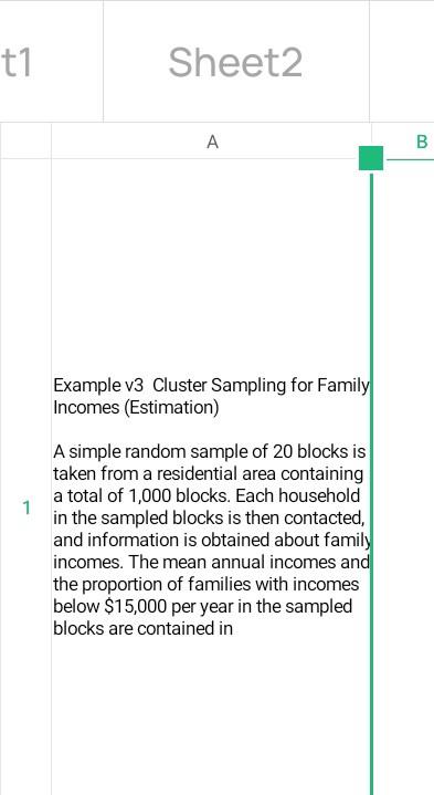 . t1 Sheet2 B Example v3 Cluster Sampling for