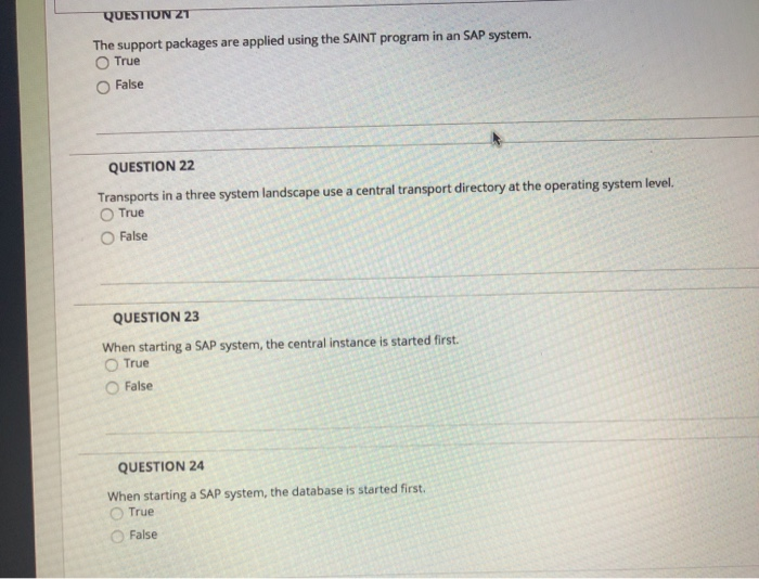 QUESTION ZT The support packages are applied
