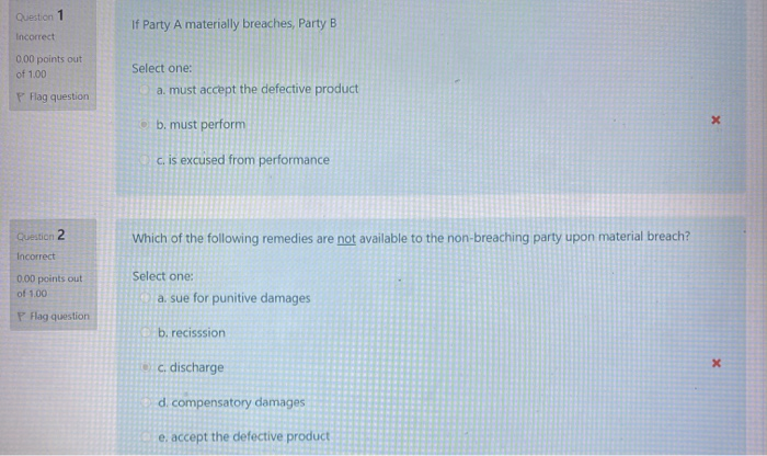 Do not choose the answer with a X next to it its