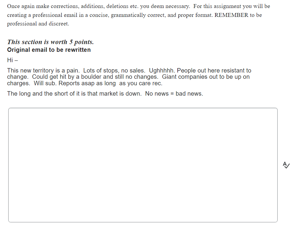 Using the given information revise and complete