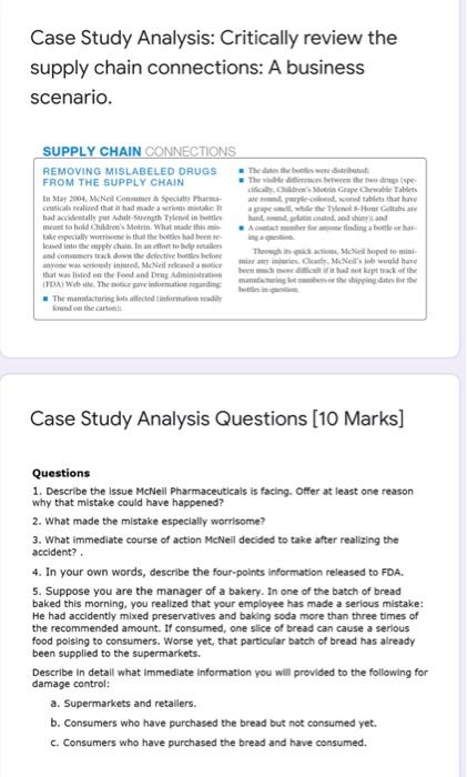 Case Study Analysis: Critically review the supply