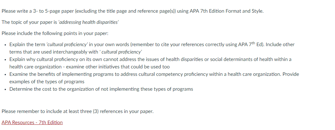 Please write a 3- to 5-page paper (excluding the