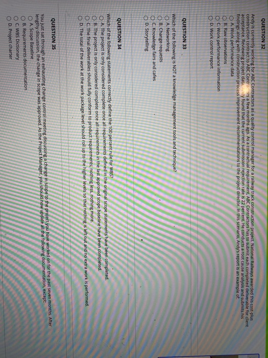 QUESTION 32 Andy is currently working for ABC